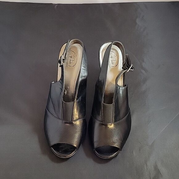 LIFETRIDE WOMEN"S CARINE PEEP TOE BLOCK HEEL OPEN TOE SANDAL - Picture 4 of 15